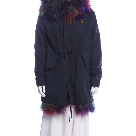 Mr & Mrs Italy Navy parka with Fur Trim